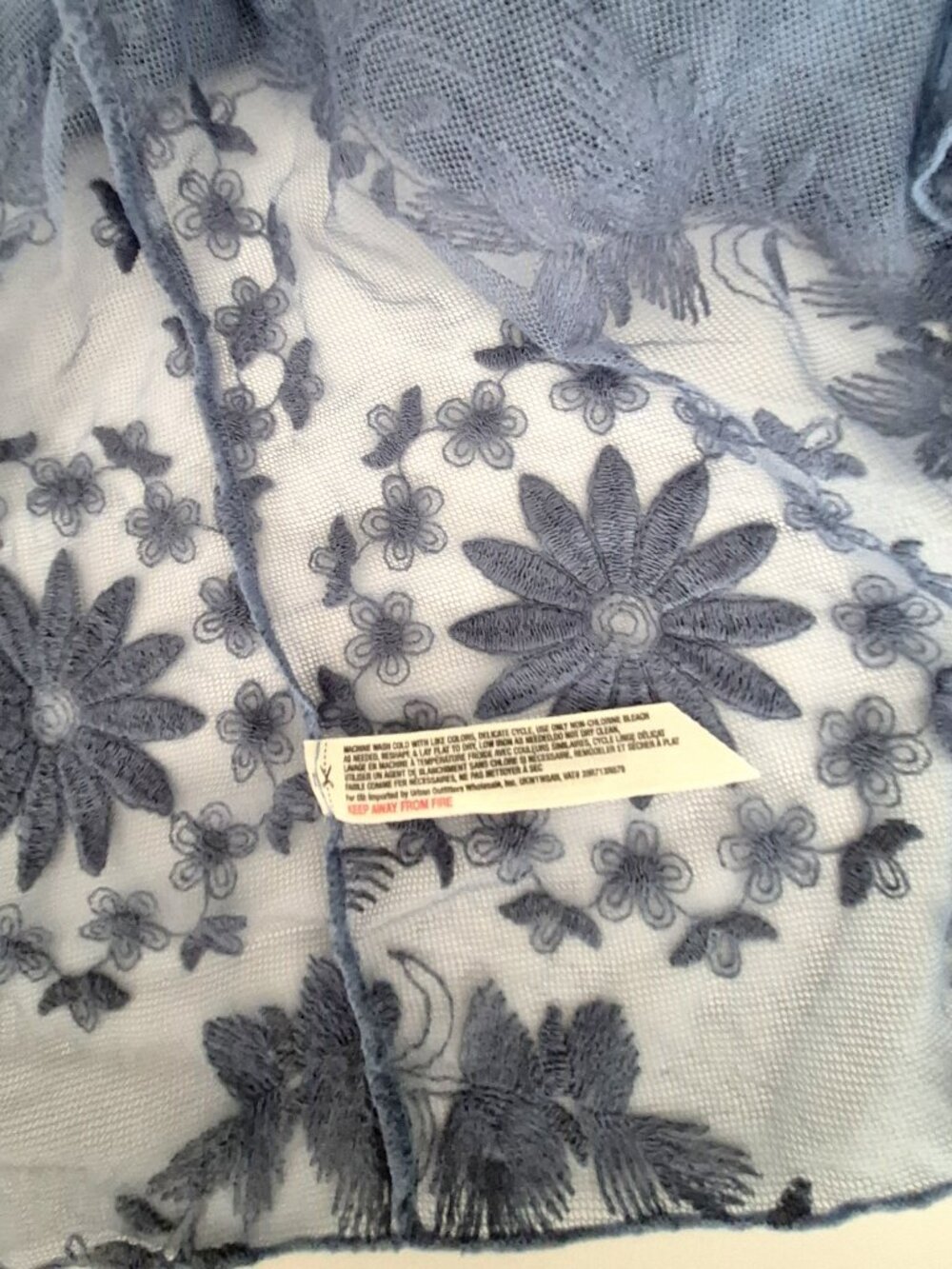 Free People Intimately Sheer Floral Lace Maxi Duster Slip Dress Blue Size M Rare - Picture 10 of 10